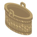 Empty wicker icon, isometric style Royalty Free Stock Photo