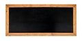empty wide black board with wooden frame