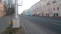 empty wide street at dawn