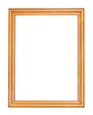 Empty wide varnished brown wooden picture frame