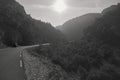 Empty winding mountain road in Provence. France Royalty Free Stock Photo