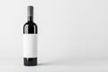 Empty wine botte with mock up place on white backdrop. Product, alcohol, beverage and advertisement concept. Royalty Free Stock Photo