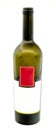 Empty wine bottle with red label Royalty Free Stock Photo