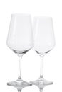 Empty  wine glass isolated on white background, clipping path included and copy space for your text Royalty Free Stock Photo