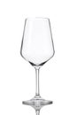 Empty  wine glass isolated on white background, clipping path included and copy space for your text Royalty Free Stock Photo