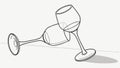 Empty Wine Glass on Its Side, Symbolizing Relaxation, vector design Generative AI Royalty Free Stock Photo