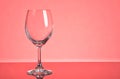 Empty wine glass red background Royalty Free Stock Photo
