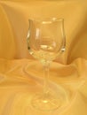 Empty wine glass on satin Royalty Free Stock Photo