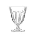 Empty wine glass sketch. Engraving style. illustration isolated Royalty Free Stock Photo