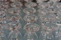 Empty wine glass stacked-up on one another in pattern photo Royalty Free Stock Photo
