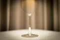 Empty wine glass on table in restaurant. Royalty Free Stock Photo