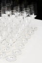 Empty wine glasses at bar in the restaurant Royalty Free Stock Photo