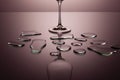 Empty wine glasses on a clean gradient background Royalty Free Stock Photo