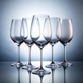 Empty Wine Glasses on a Clean Gradient Background Royalty Free Stock Photo