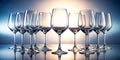 Empty Wine Glasses on a Clean Gradient Background Royalty Free Stock Photo