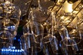 Empty wine glasses in Italian bar Royalty Free Stock Photo