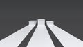 Empty winners podium on dark background. 3D rendering. Royalty Free Stock Photo