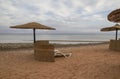 Empty beach in Taba, Egypt Royalty Free Stock Photo