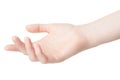 Empty woman hand on white Royalty Free Stock Photo