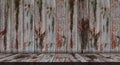 Empty Wood Display Background,Studio Room Old Wooden wall with floor texture.Horizon Backdrop Background of Brown washed wooden Royalty Free Stock Photo