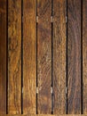 Empty wood plank top desk texture for background, above view. Closeup grunge brown wooden oak table. Royalty Free Stock Photo