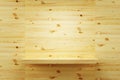 Empty wood shelf on wall Royalty Free Stock Photo