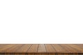 Empty wood table top isolate on white background. Royalty Free Stock Photo