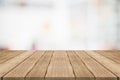 Empty wood table top on white blurred background,for montage you Royalty Free Stock Photo