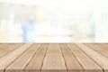 Empty wood table top on white blurred background,for montage you Royalty Free Stock Photo