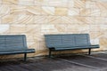 Empty wooden benches