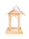 Empty wooden bird feeder house Royalty Free Stock Photo