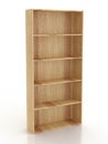 Empty wooden bookcase isolated on white background. Include clipping path Royalty Free Stock Photo