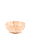 Empty wooden bowl isolated on white background Royalty Free Stock Photo