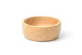 Empty wooden bowl isolated Royalty Free Stock Photo