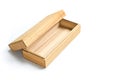 Open empty wooden box container Royalty Free Stock Photo