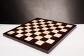 Empty wooden chess board Royalty Free Stock Photo