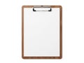 Empty wooden clipboard with metal clip Royalty Free Stock Photo