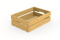 Empty wooden crate on white background. Isolated 3D illustration Royalty Free Stock Photo