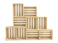 Empty wooden crates arranged 3D Royalty Free Stock Photo