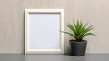 Minimalistic White Photo Frame Mockup With Moche Art Style