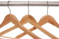 Empty wooden hangers