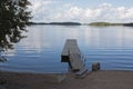 Empty wooden jetty, Finland Royalty Free Stock Photo