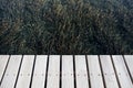 empty wooden jetty at sea edge angled view Royalty Free Stock Photo