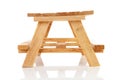 Empty wooden picnic table