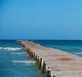Empty wooden pier Royalty Free Stock Photo