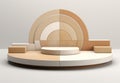 Empty wooden podium. Illustration AI Generative