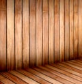 Empty wooden room,interior background,perspective view Royalty Free Stock Photo