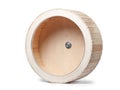 Empty wooden running wheel for rodents