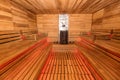 Empty wooden sauna interior