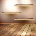 Empty wooden shelf background. EPS 10 Royalty Free Stock Photo